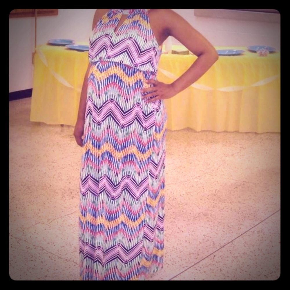 Striped maturity dress